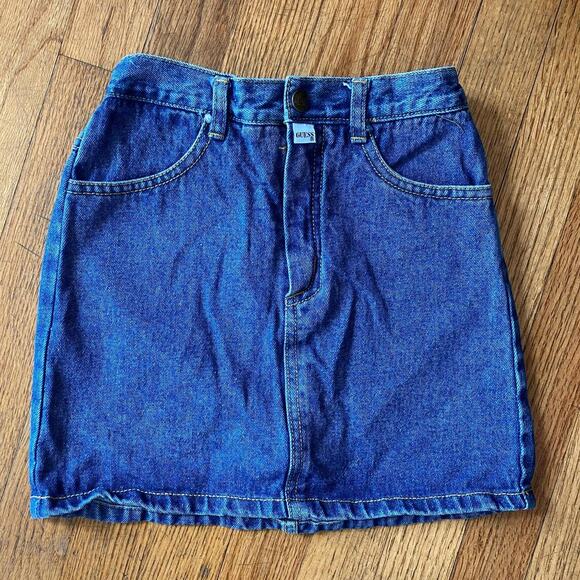 Vintage GUESS Denim Kids Skirt Made in USA 6y 100% Cotton Style E01050 - Picture 2 of 10